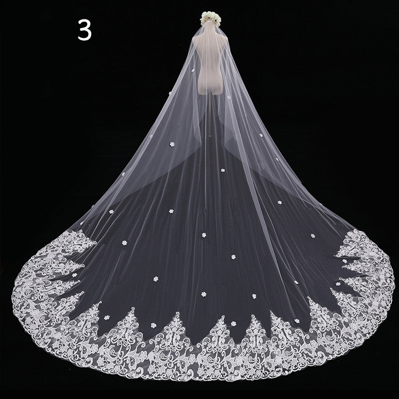 Mariée Mariage Maître Veil Long Tail