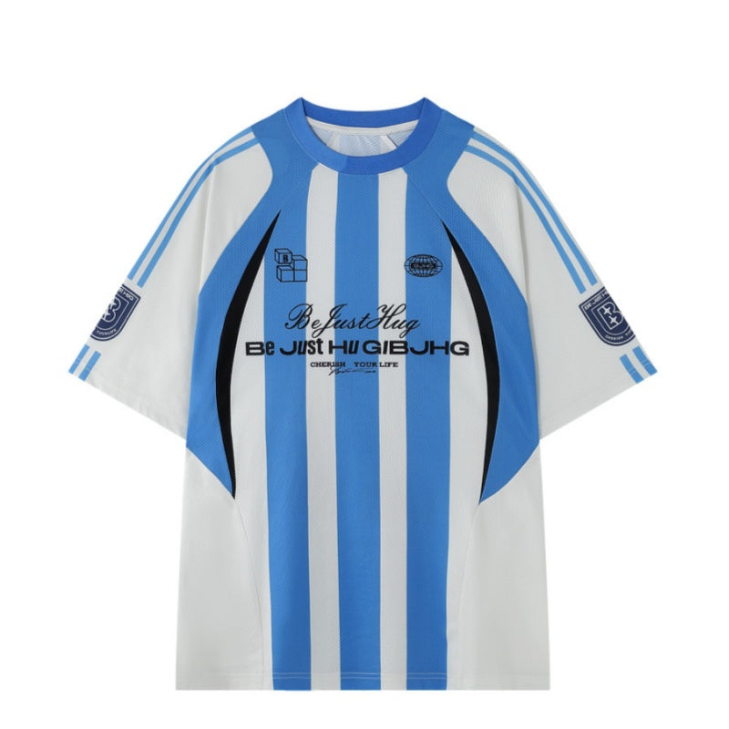 T-shirt à manches courtes rayée pour hommes Port sportif respirant pour l'été