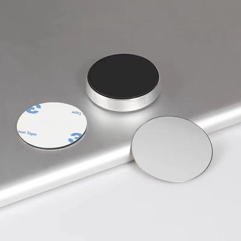 Support de téléphone magnétique rond autocollant en alliage d'aluminium