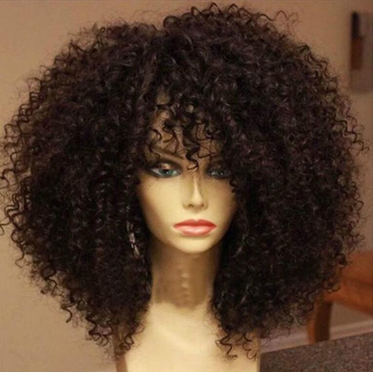 Afro-noir Volume Puffy Explosion Couleur solide