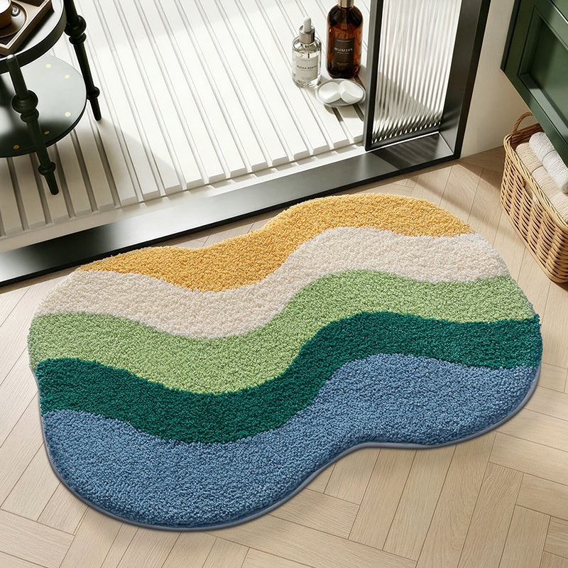 Tapis de sol géométrique non glissant, absorbant l'eau