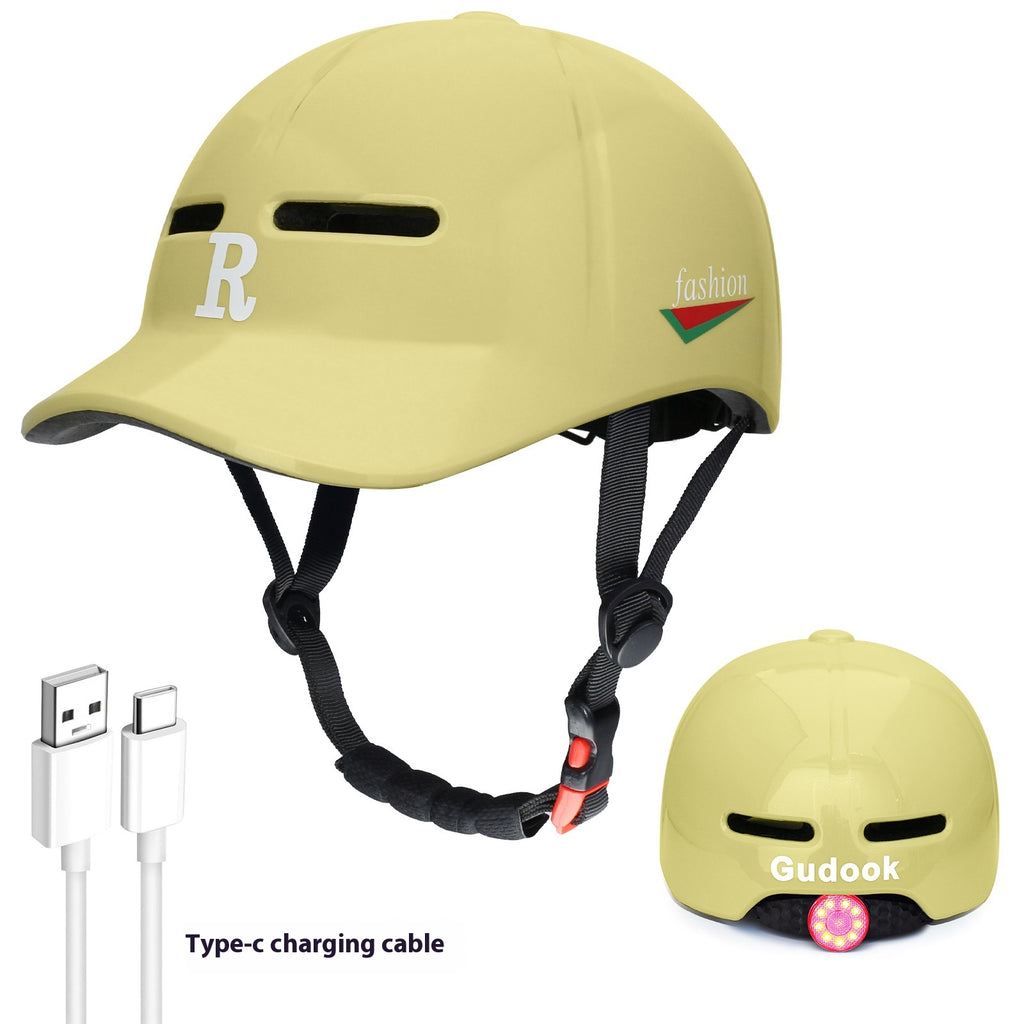 Duck Tongue Integrated Bicycle Helmet Warning Light
