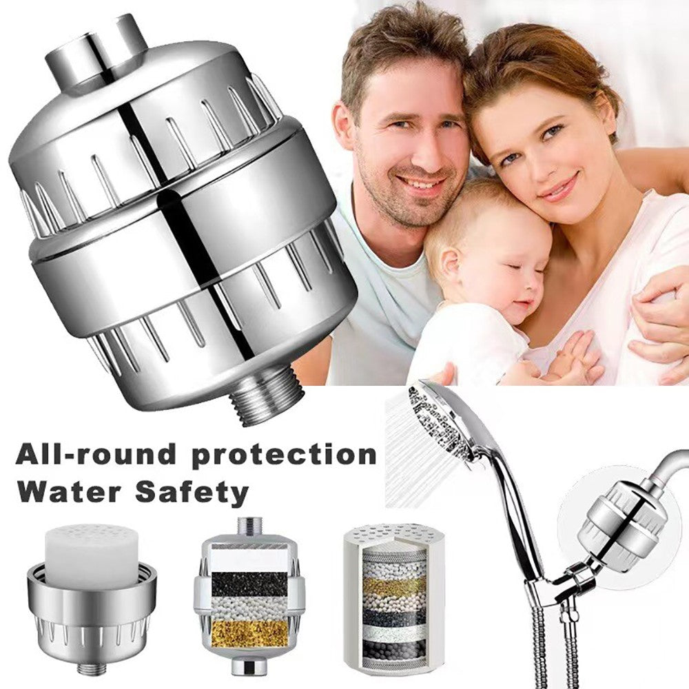 20 scène douche tête filtre bain eau dure adoucissant purificateur de chlore 3 filtres