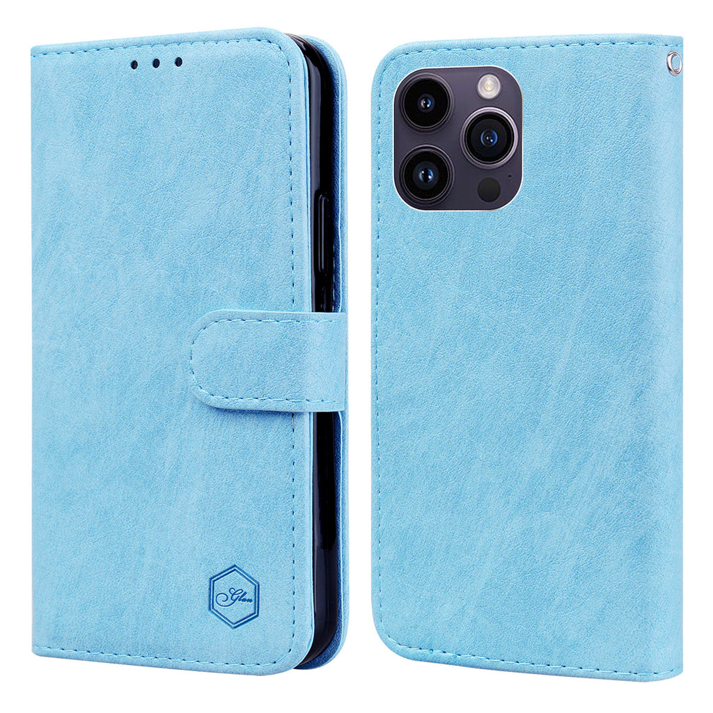 Solid Color Cloud Oil Leather Mobile Phone Leather Case Flip Protective Cover