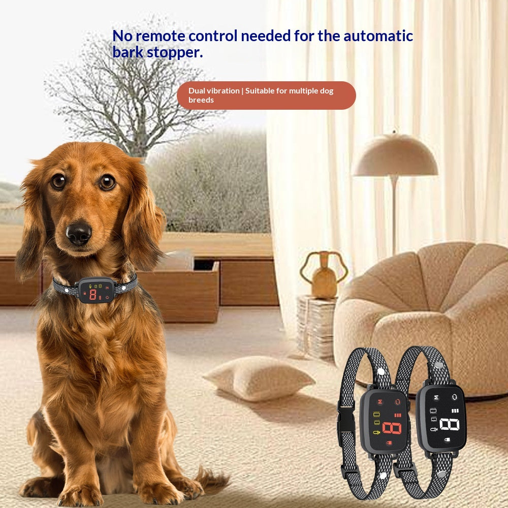 Waterproof Pet Collar Anti-Bark with Touch-Control Digital Display