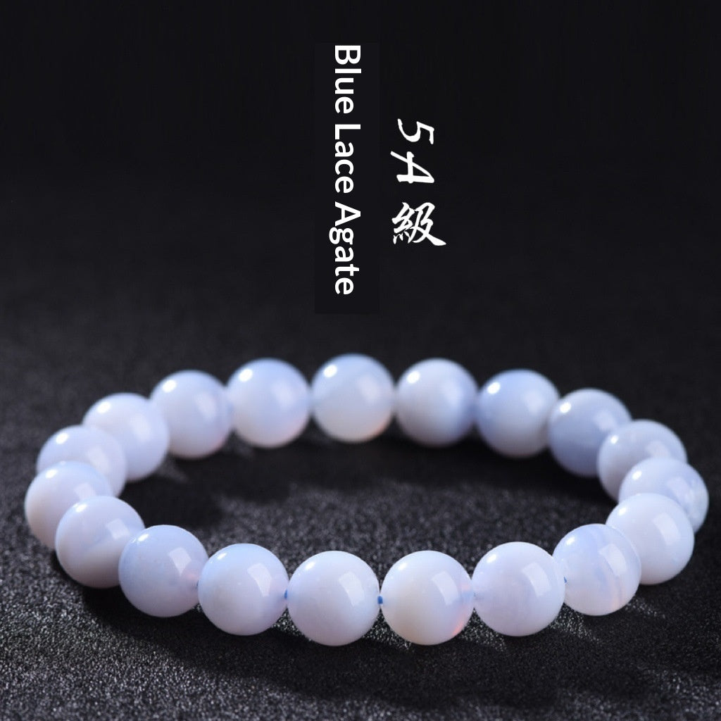 Bracelet d'agate 7A-grade naturel bleu-veiné