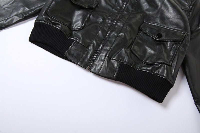Loose Street Style Stand Up Collar Veste à manches longues