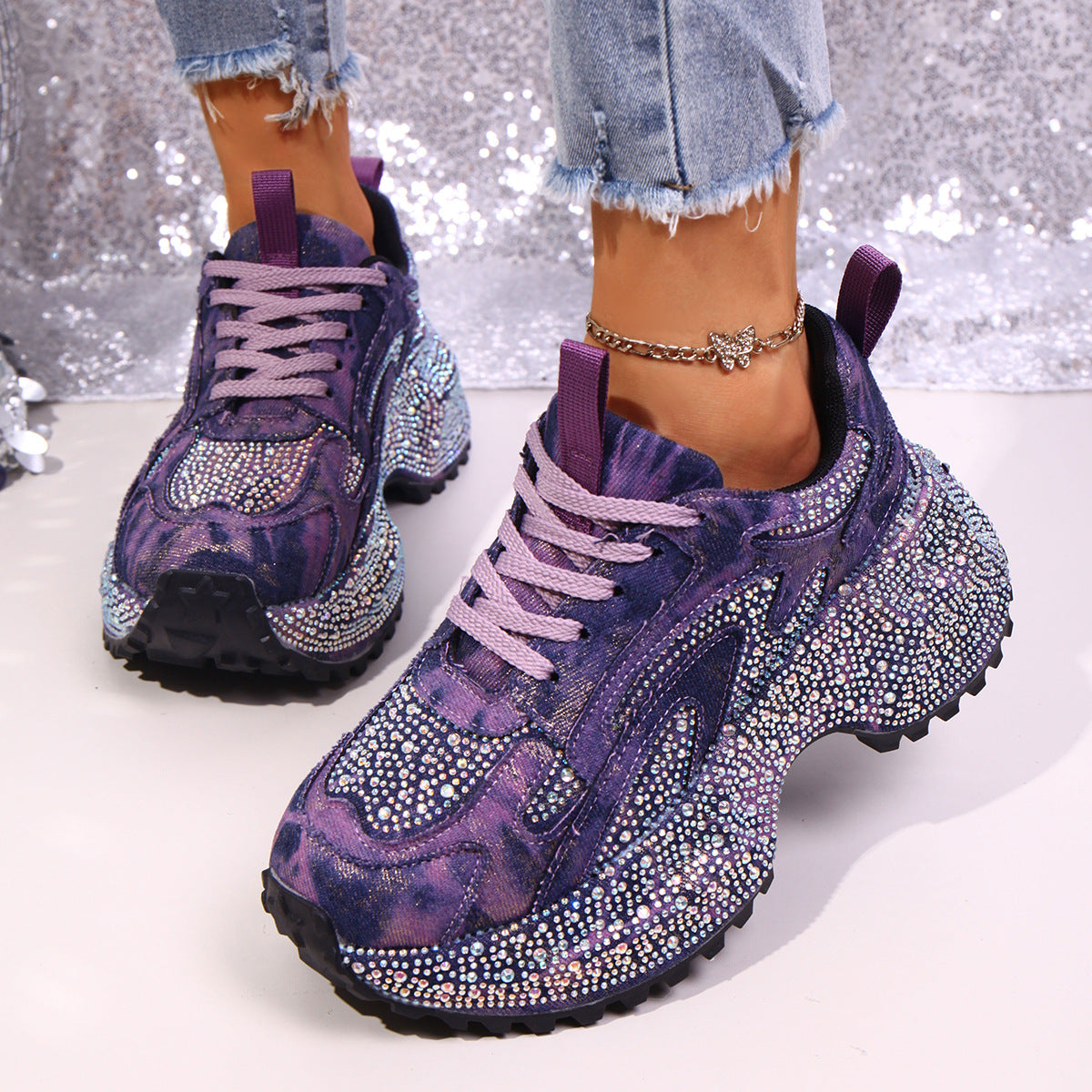 Femmes Stylish Versatile Augmentation de la hauteur Sneakers occasionnels à semelle épaisse