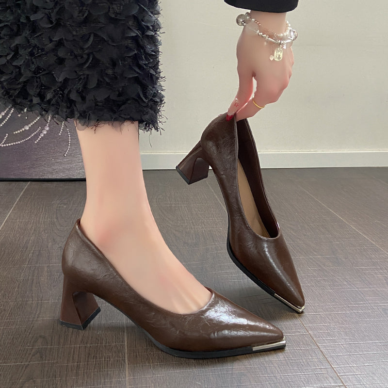 Pompes de talon pointées en pointe d'orteil pour femmes