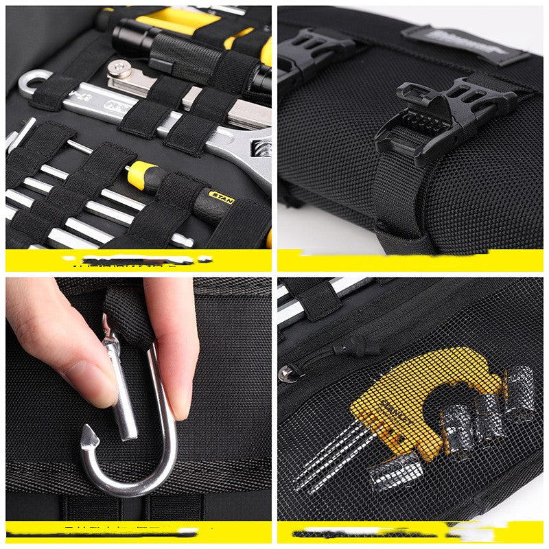 Motorcycle repair kit contains a portable package