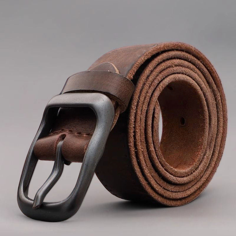 Ceinture en cuir plein grain pour hommes avec boucle d'épingle