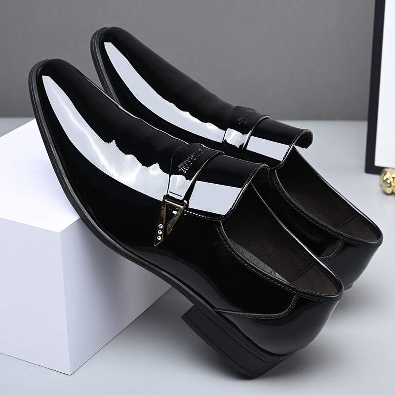 Chaussures en cuir classique casual homme pointu orteil Tout-appariement British Style Cuir