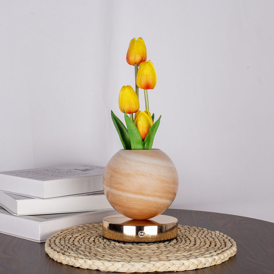 Decorative LED Table Lamp Tulip Planet Night Light Room