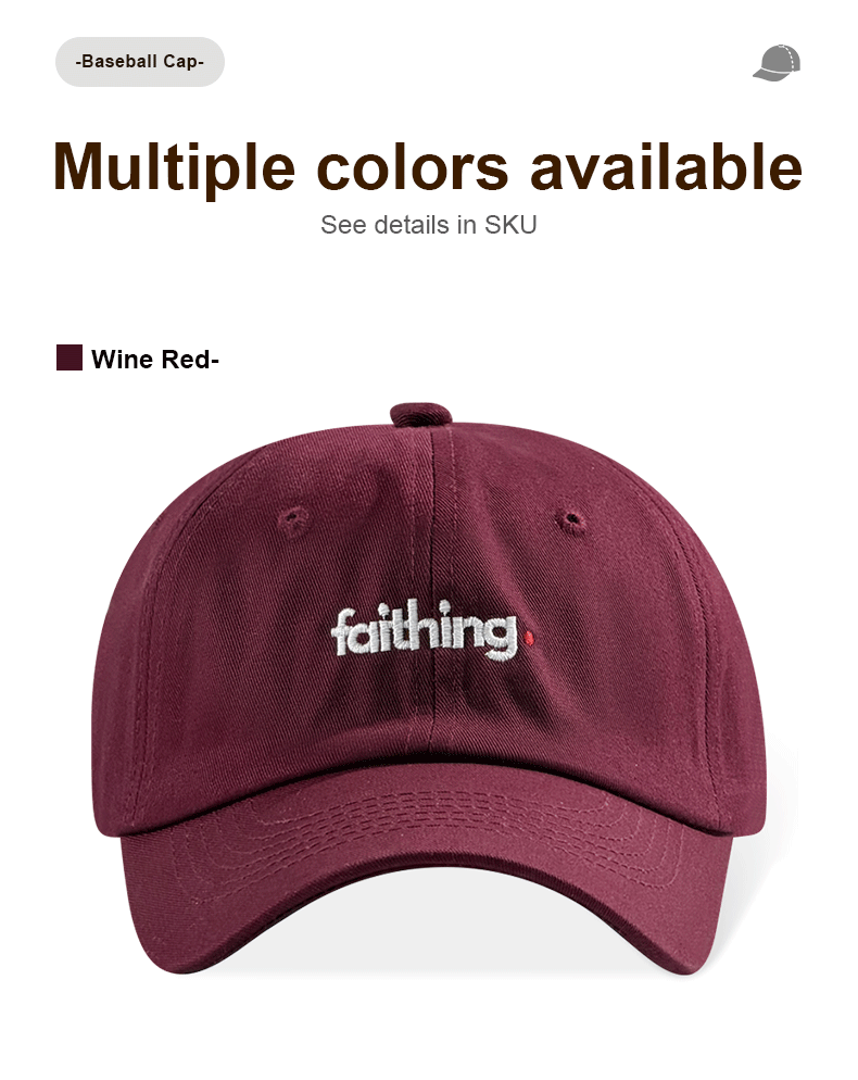 Religieux Christian Lettre Fidèle Broderie Noir Vintage Casual Unisex Casquette de baseball