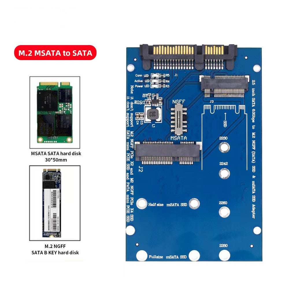SATA3 à M2 carte de conversion SSD NGFF MSATA carte adaptateur tableau