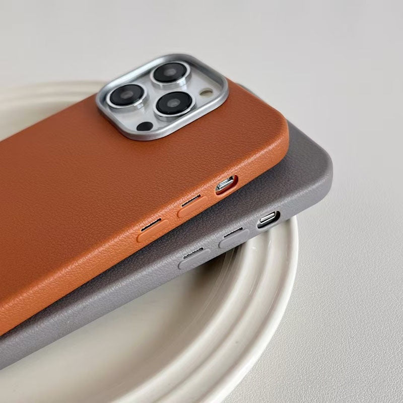 Cas de téléphone d'arrivée le plus vendu Plain cas en cuir en couleur solide