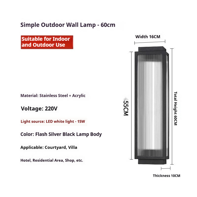 Lampe murale extérieure étanche en acier inoxydable