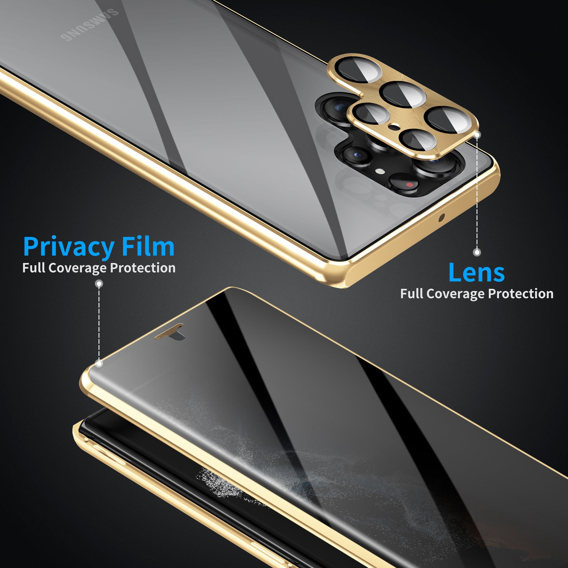 Applicable au boîtier de téléphone S23Ultra Peep-proof S23Plus Metal S22
