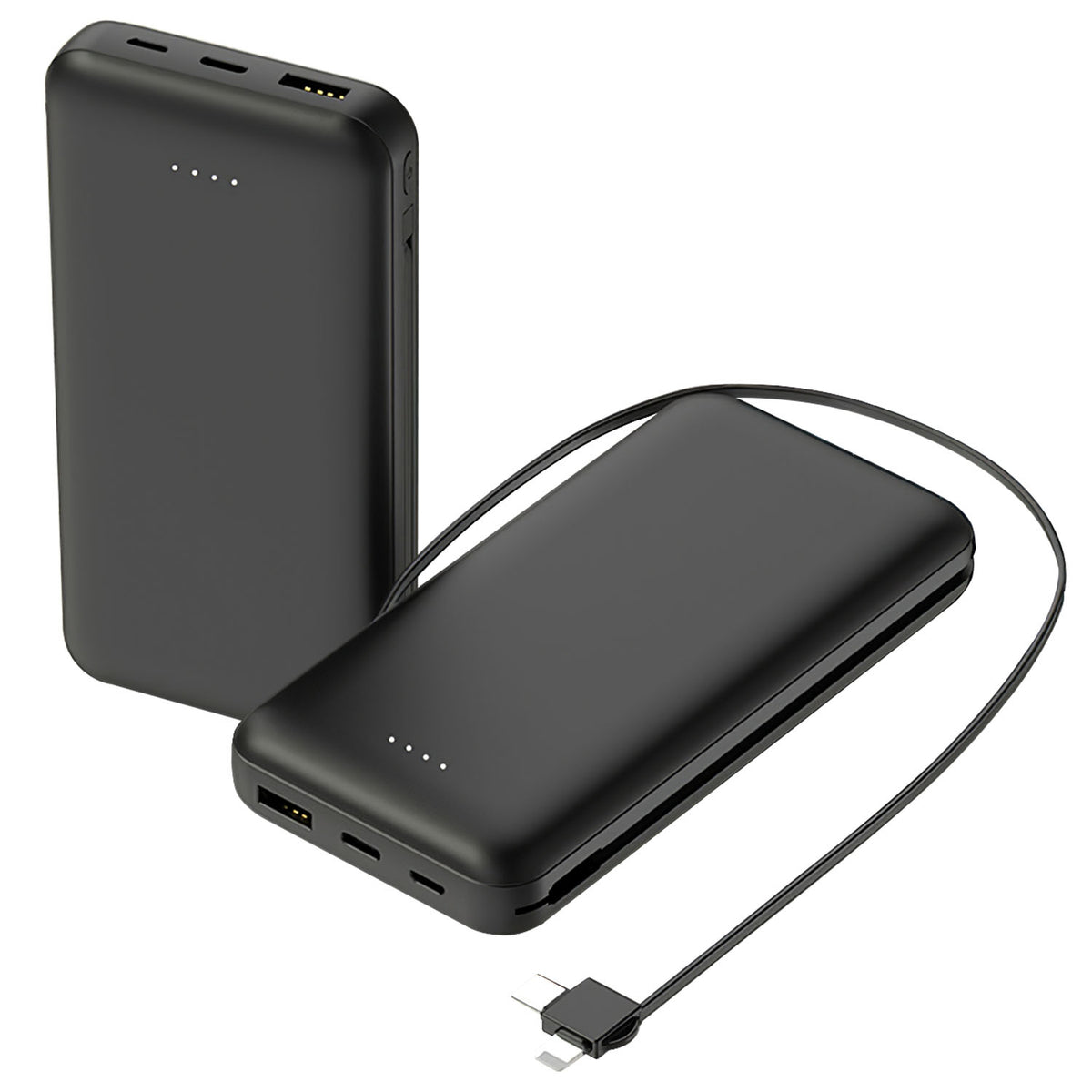 1Pc 10000mAh Power Bank Mobile Phone Charger External Battery with LT and C Do