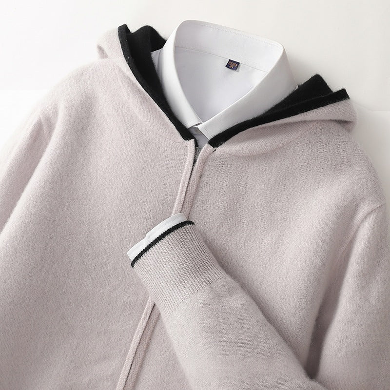 Cashmere Cardigan à capuche casual pour hommes