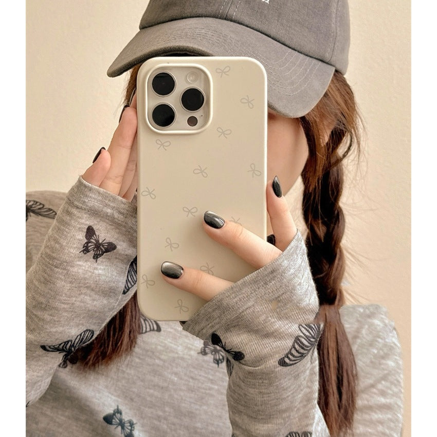 Cas de téléphone Bow liquide silicone peau se sentant résistant à la chute