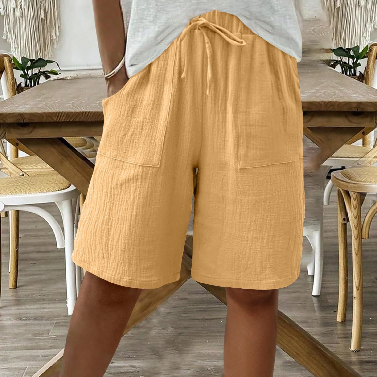 Short en coton lin