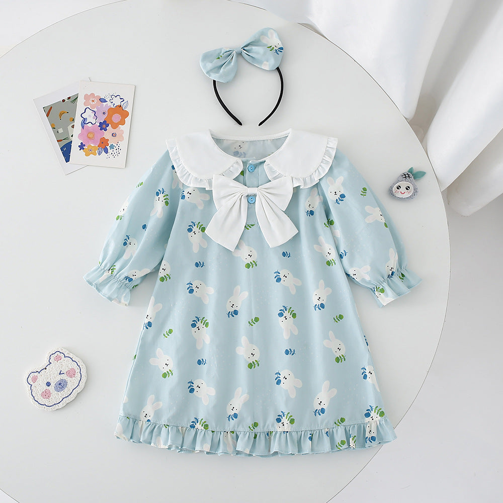 Robe bleue avec manches longues Onesie Girls