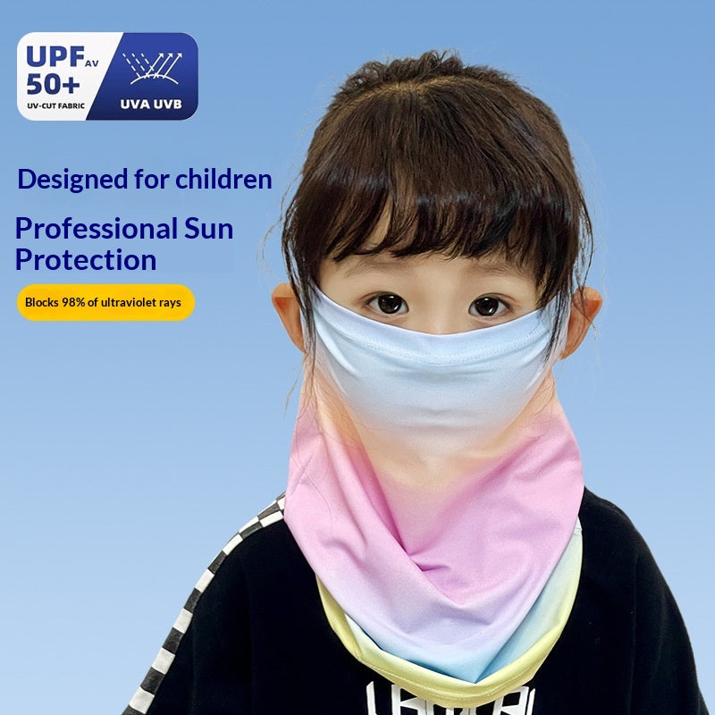 Enfants Masque visage protecteur du soleil Style d'oreille en soie glacée