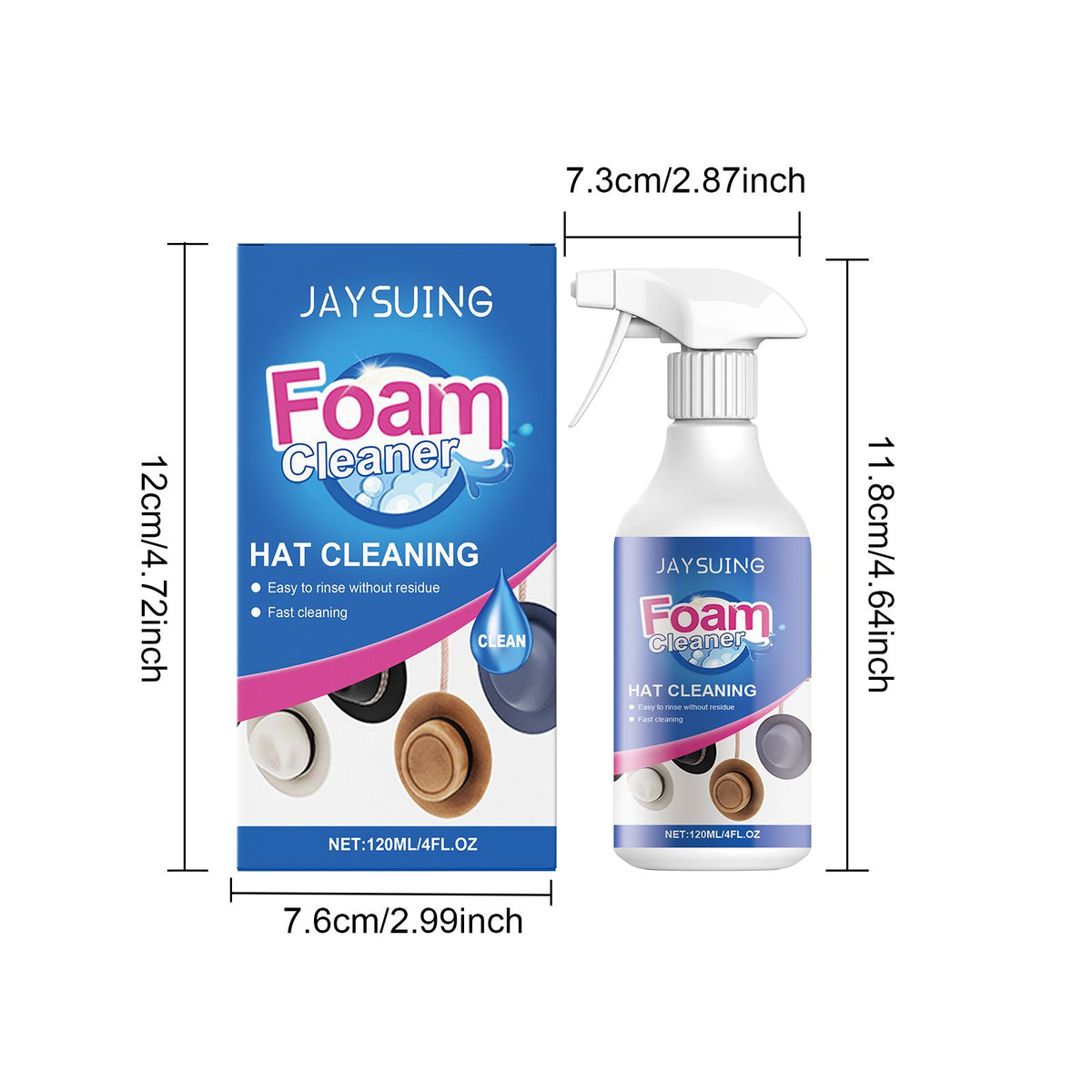 Vaporisateur de nettoyage de mousse de chapeau JAYSUING