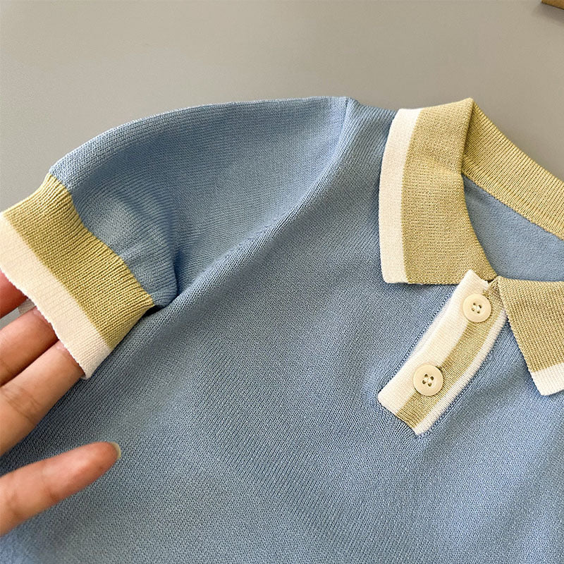 Top et shorts à manches courtes tricotés bébé