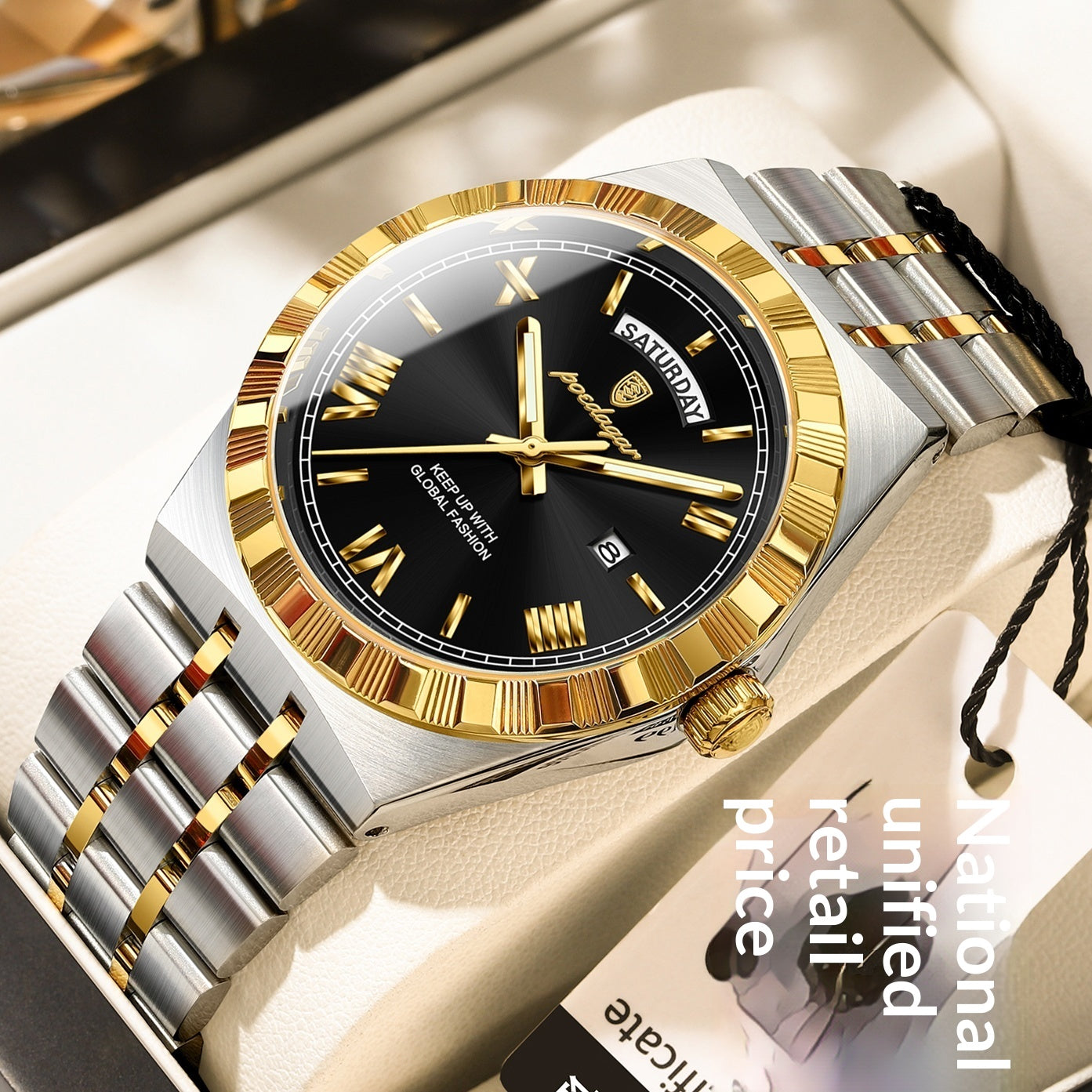 Trendy montre imperméable de nuit pour hommes
