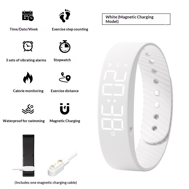 Smart Sports Watch pour les hommes et les femmes Imperméable avec la fonction Timing Silent Vibration Alar
