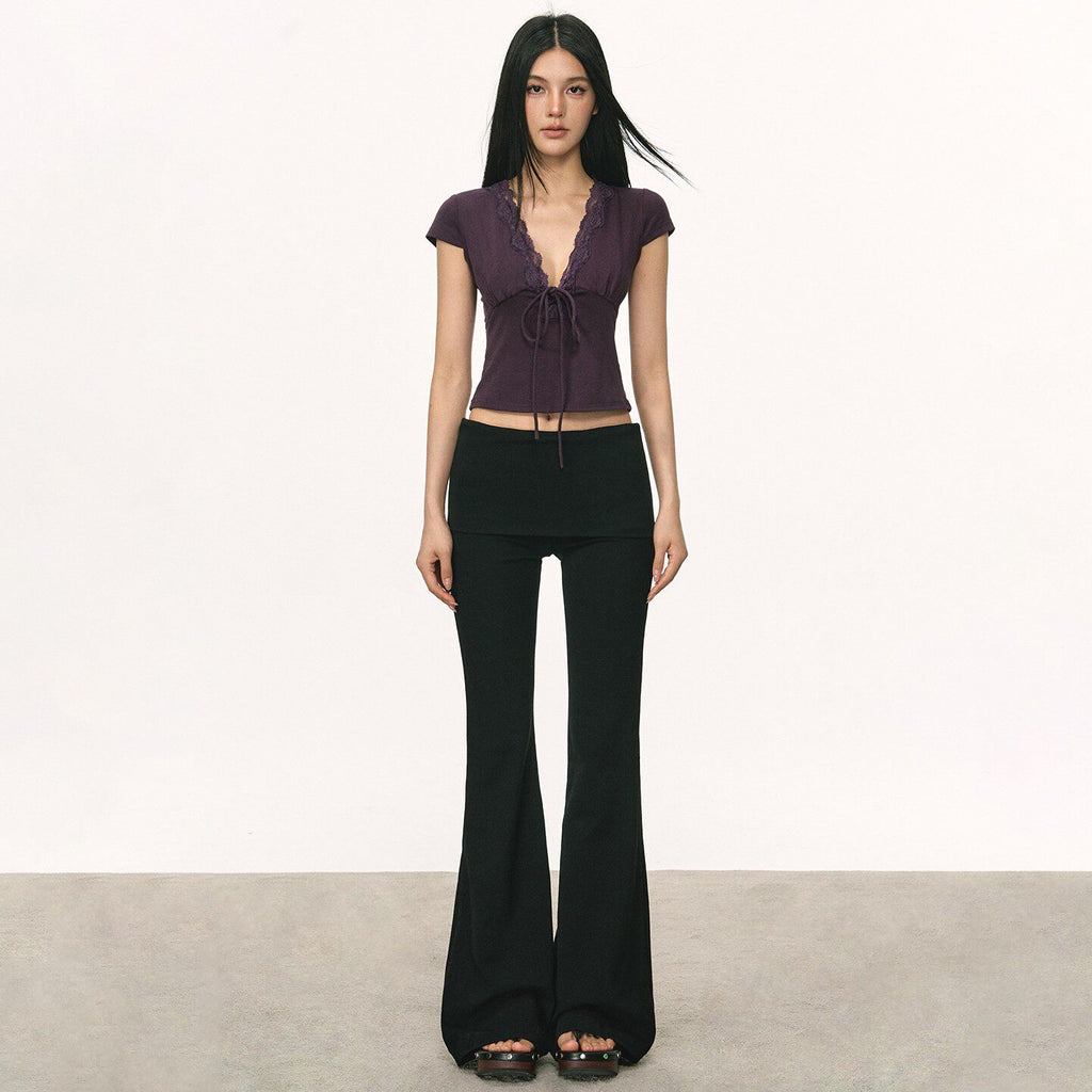 Pantalons longs polyvalents occasionnels avec un bandeau enroulé