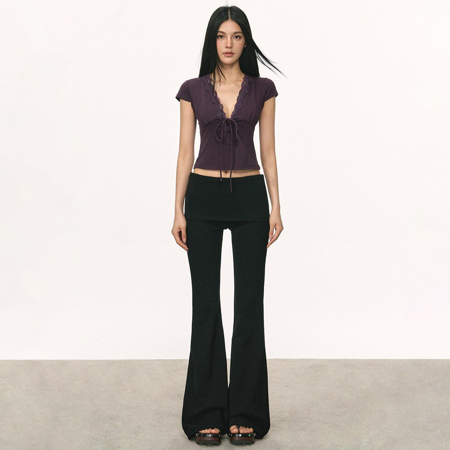 Pantalons longs polyvalents occasionnels avec un bandeau enroulé