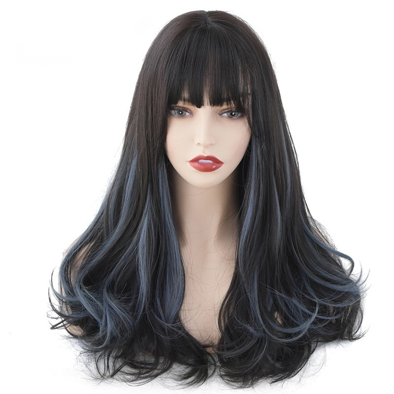 Le scalp simulé met en évidence la wig wavy longue boucle des femmes
