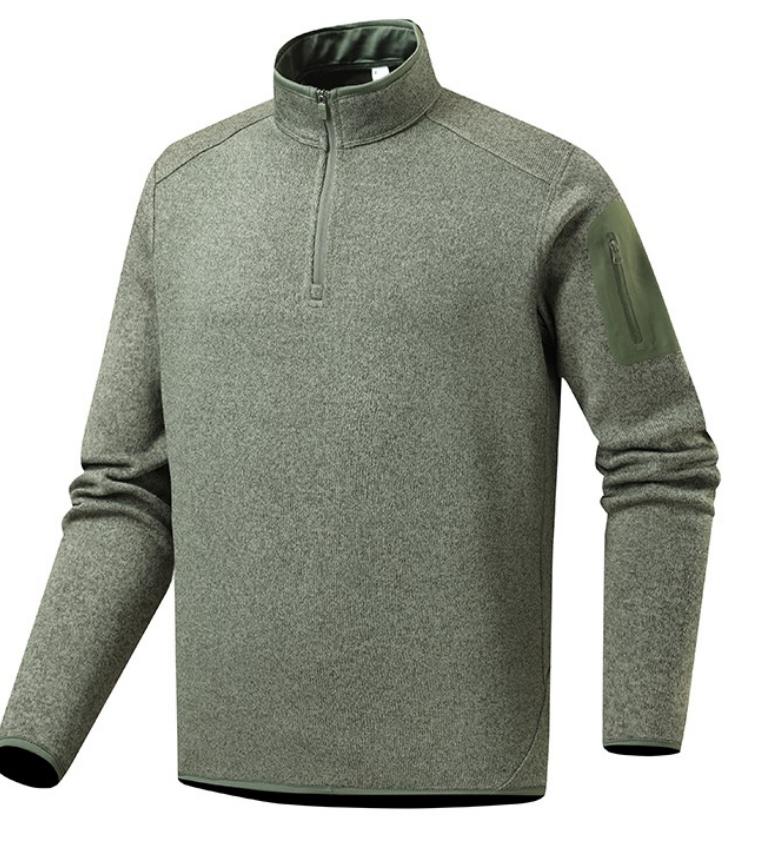 Men Quarter Zip Knit Fleece Pullover