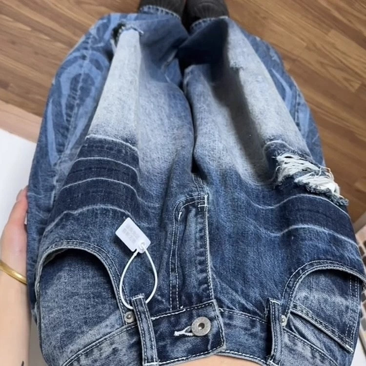 Femmes style américain Ripped Bootcut Jeans