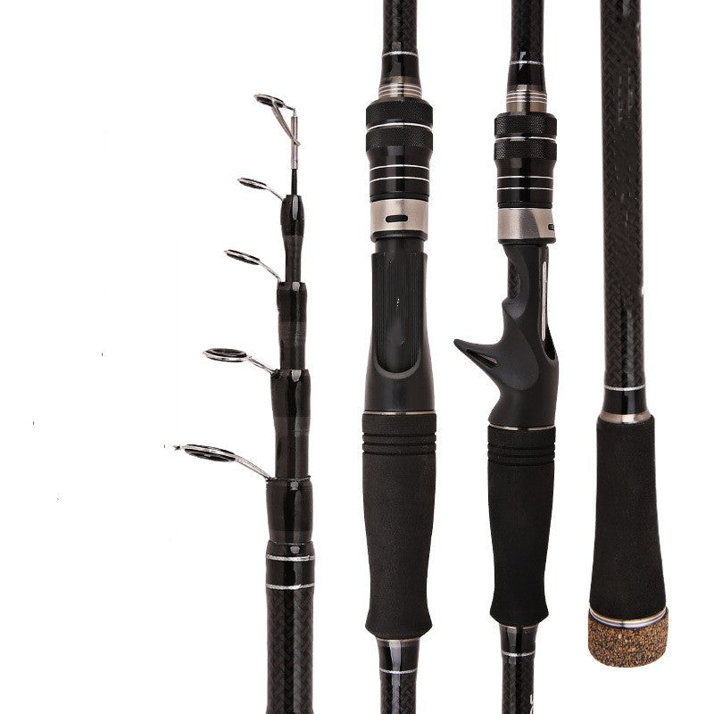 Carbone télescopique ultra léger section courte portable droit tige de pêche Shank