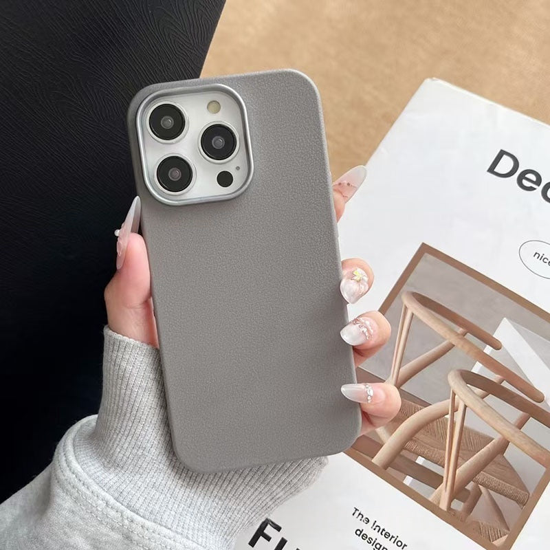 Cas de téléphone d'arrivée le plus vendu Plain cas en cuir en couleur solide