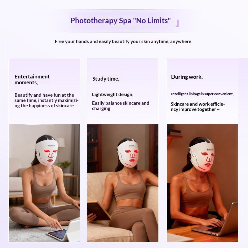 Silicone LED rouge lumière photon peau rajeunissement Photothérapie facial de beauté