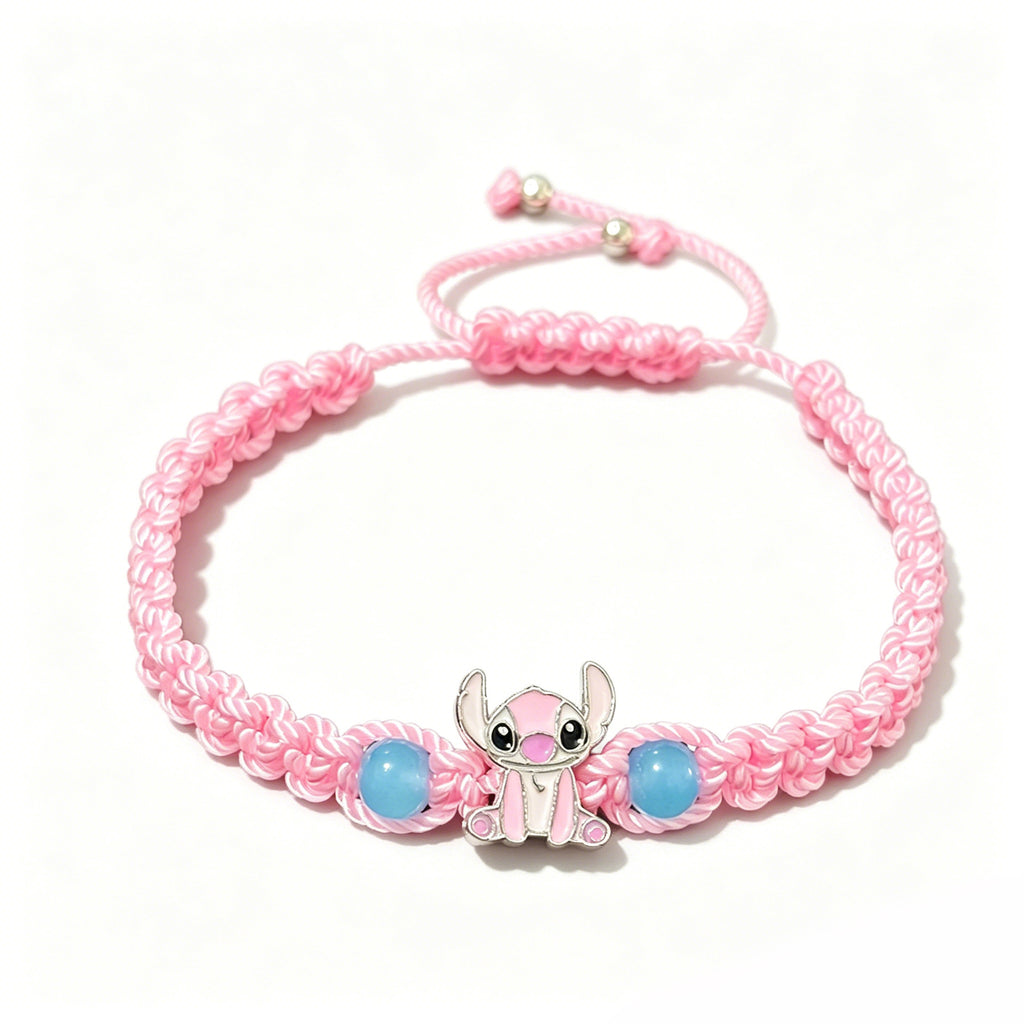 Bleu mignon Alien Cartoon caractère bracelet tissé à la main cordon tressé à la main pour un