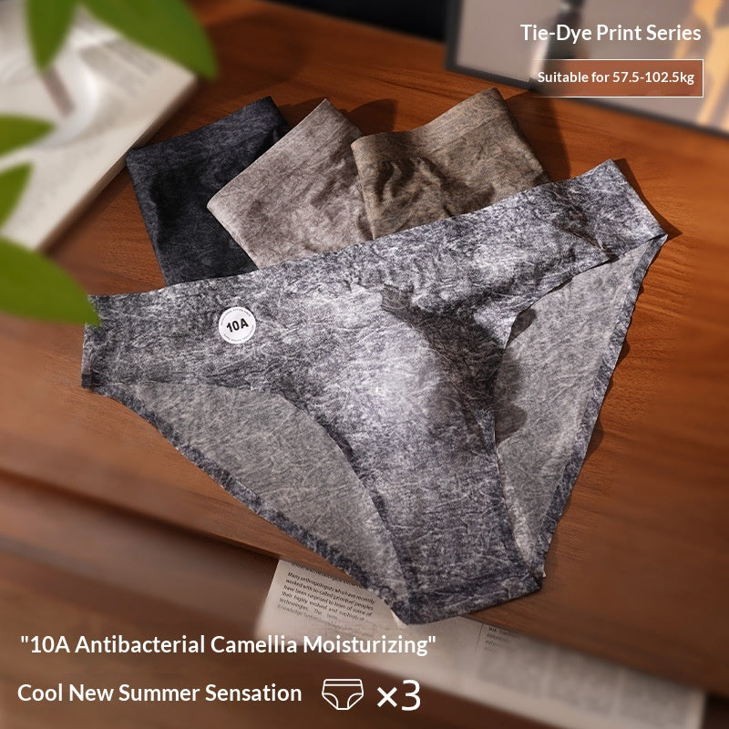 Tie-dye Print 10A antibactérien Camellia hommes slips sans couture