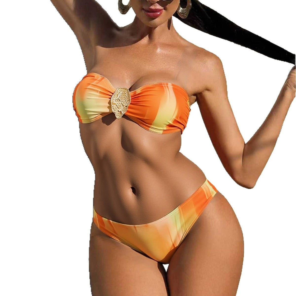 Maillot de bain sans dos sexy avec une jupe enveloppante