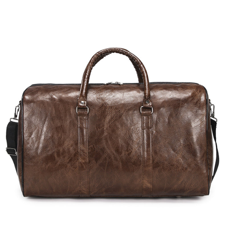 Hommes PU cuir Duffle Gym Bag Week-end Bagage Voyage Sac à main occasionnel Holdall