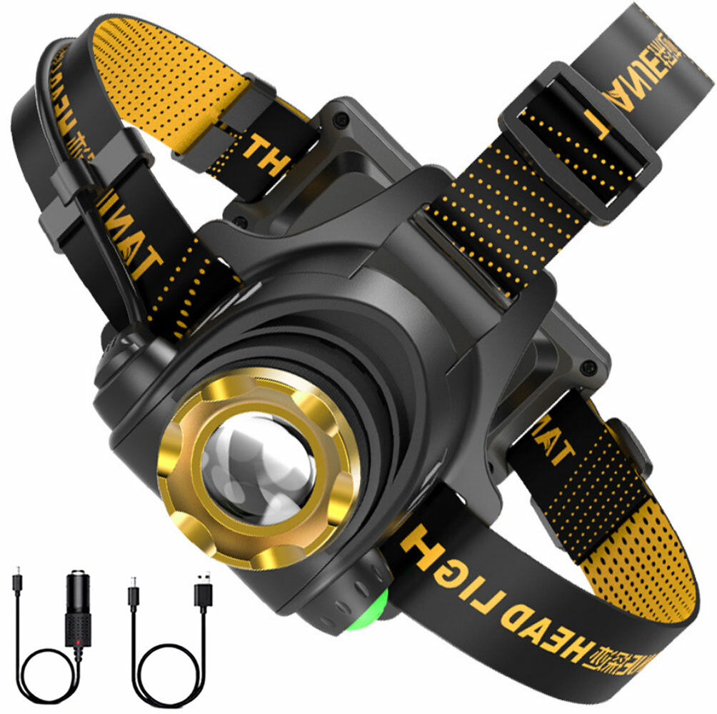 Rechargeable LED Headlamp Head Torch Zoom Powerful Headlight Flashlight Fishing Driv