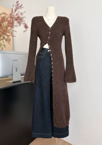 Cardigan retro retro pour l'automne haut de gamme Et l'hiver
