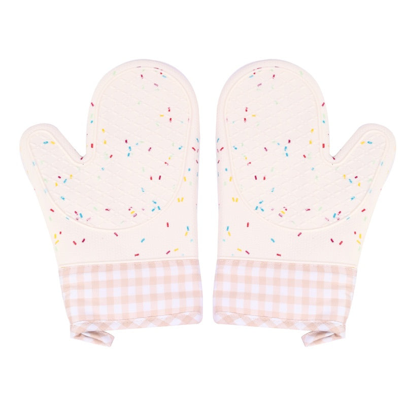 Gants isolants en silicone Gants de cuisine antidérapants résistant à la chaleur à deux doigts