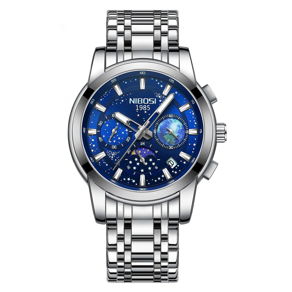 Montre Quartz d'affaires hommes ceinture en acier