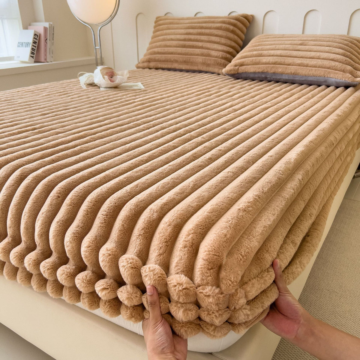 Autumn and Winter Imitation Dehaired Angora Fitted Sheet Thickened Student Dormitory Bed S