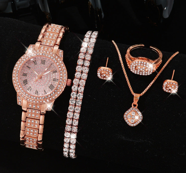 Montre haut de gamme pour dames avec une liste de diamants en acier entièrement diamanté